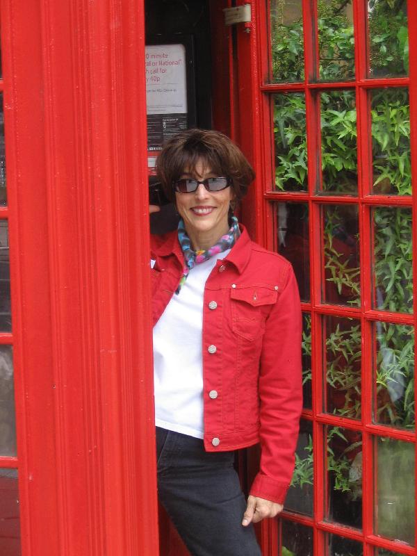 Martha in London phone booth