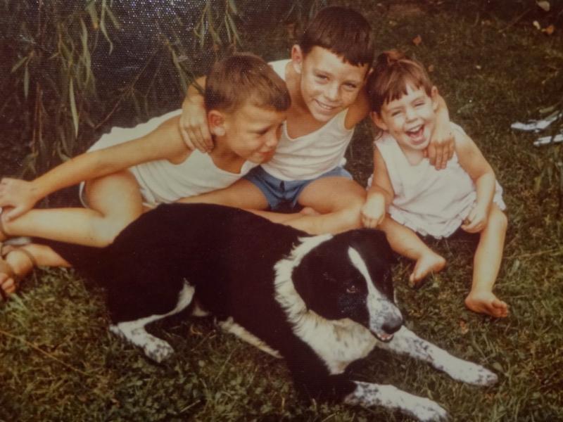 Brothers Leigh and Craig with Nadine and Ruff at Nan's house